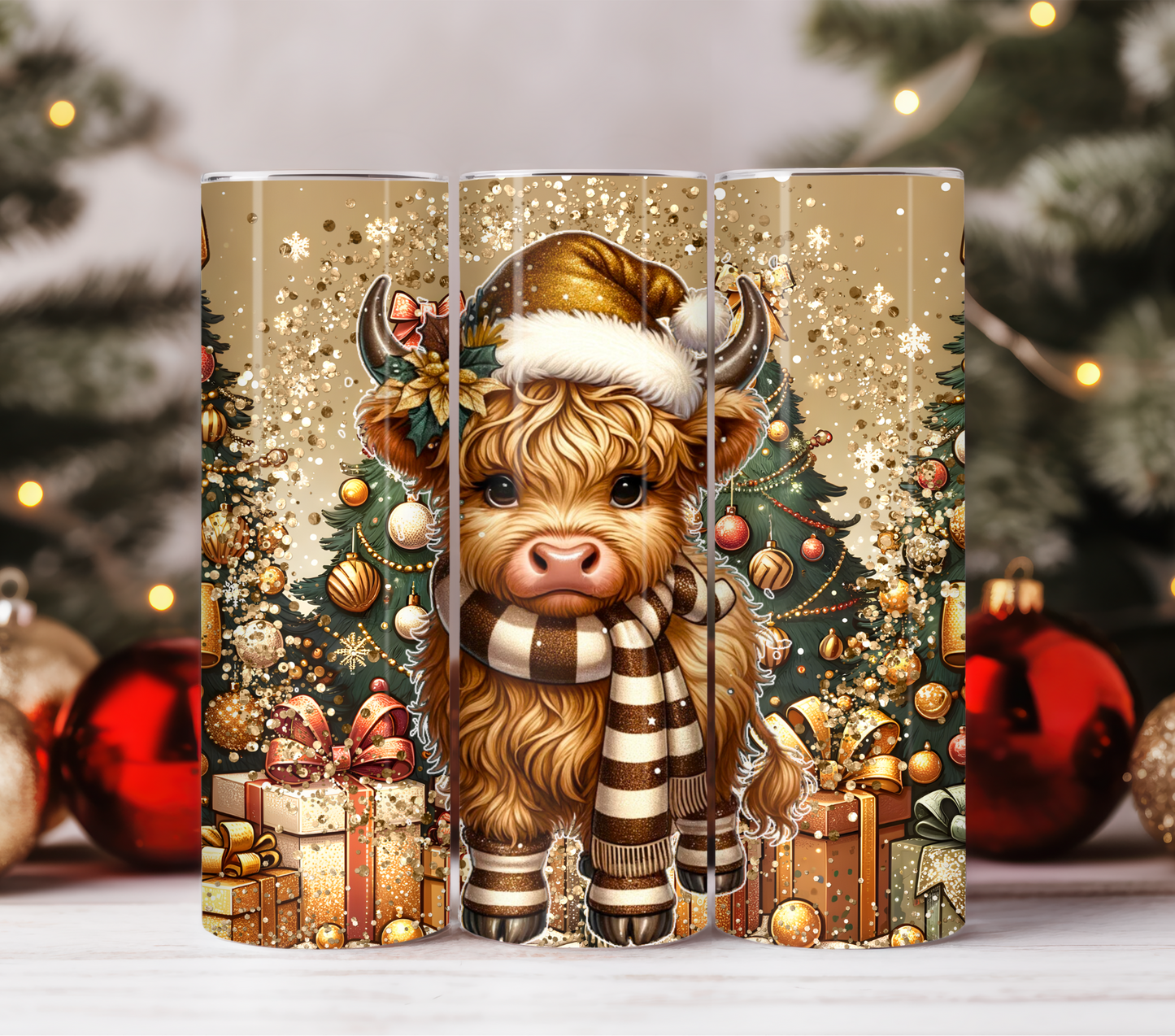 Christmas Baby Highland Cow 20oz Tumbler