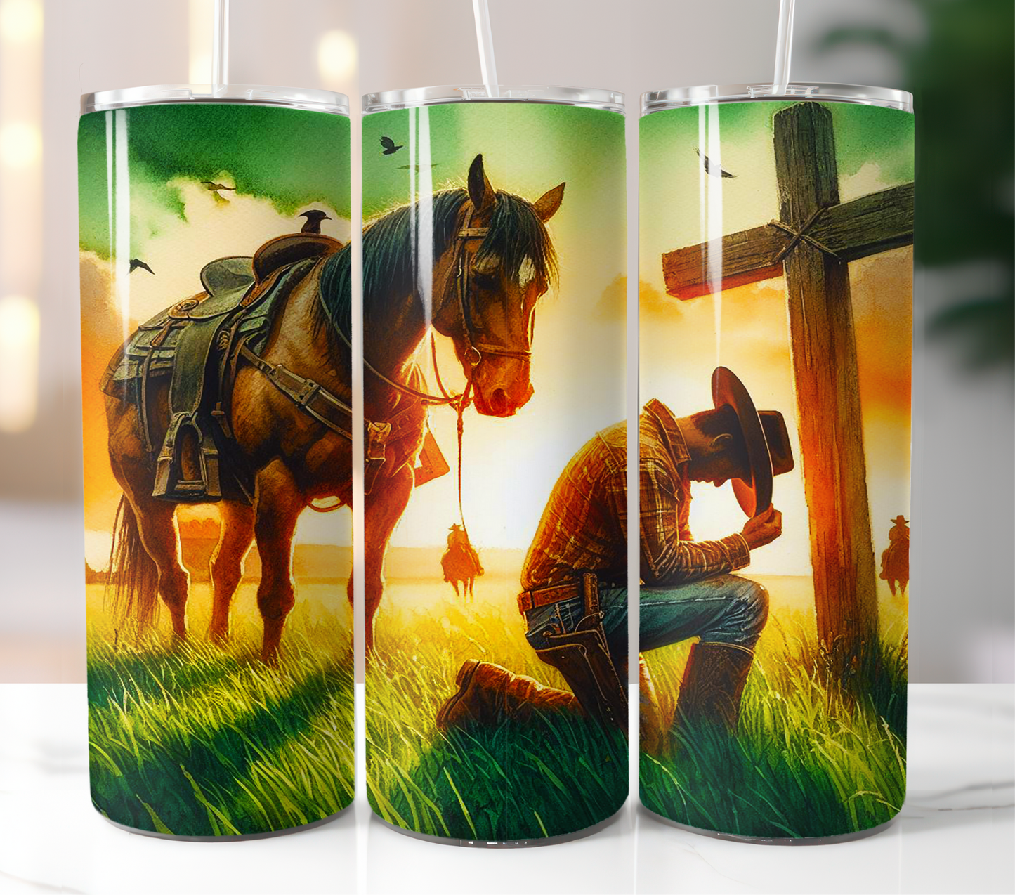 Cow Boy Praying 20oz Tumbler