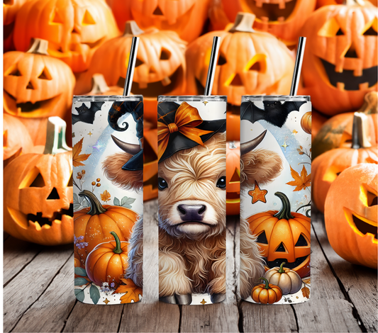 Cute Little Halloween Highland Cow 20oz Tumbler