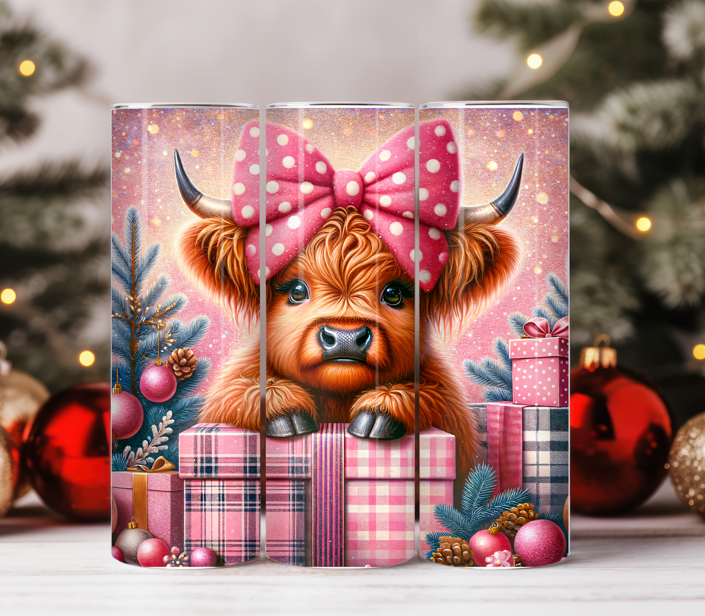 Highland Christmas Cow 20oz Tumbler