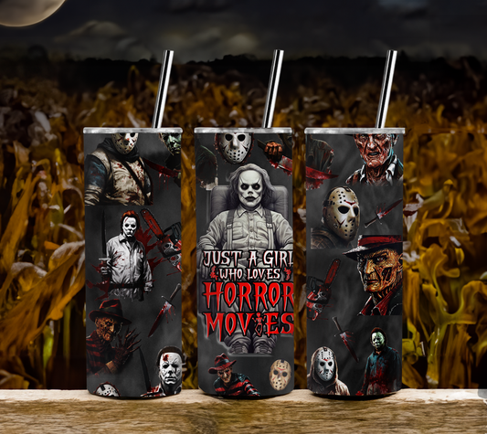 Just A Girl Who Loves Horror Movies 20oz Tumbler